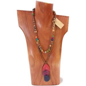 Natural Materials Layered Look Necklace #1